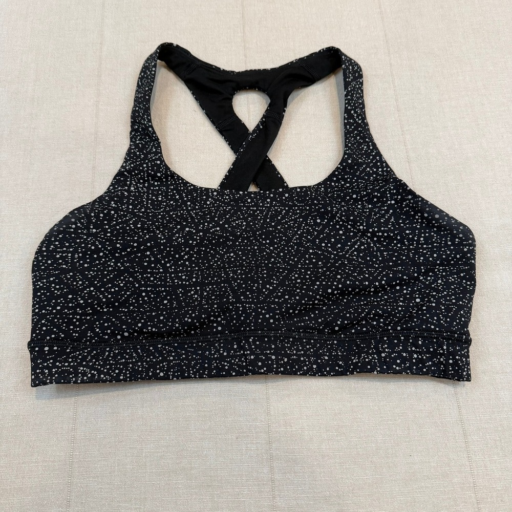 Lululemon | Time To Sweat Sports Bra Black Spotted W2BAJS |‎ Women's 8